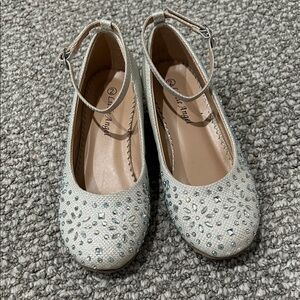 Little Angel Silver Glitter Kids Dress Shoes
